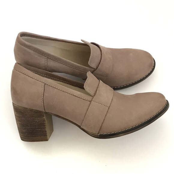 ZAPATO Leather Pump Loafer Slip On Heeled Loafer Tan Heels Womens Size 9.5 EU40 - Picture 2 of 16